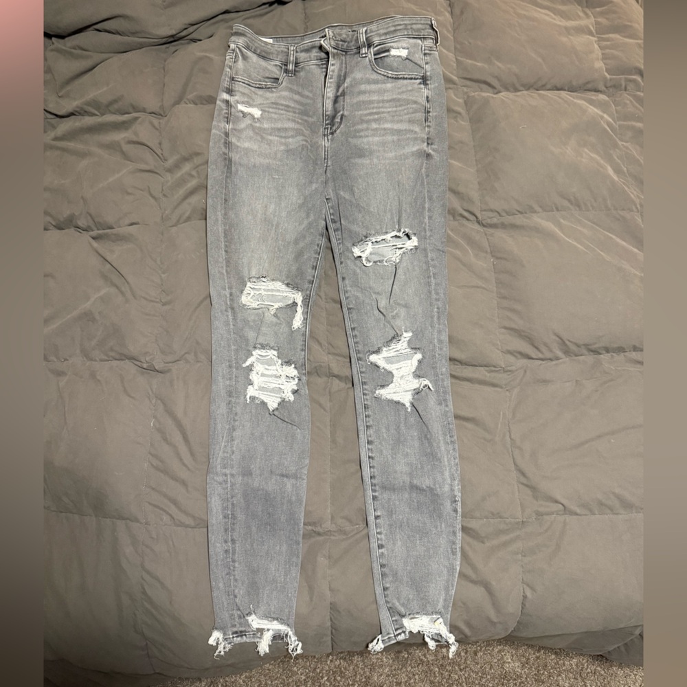 AE Gray Super High Rise Jegging
